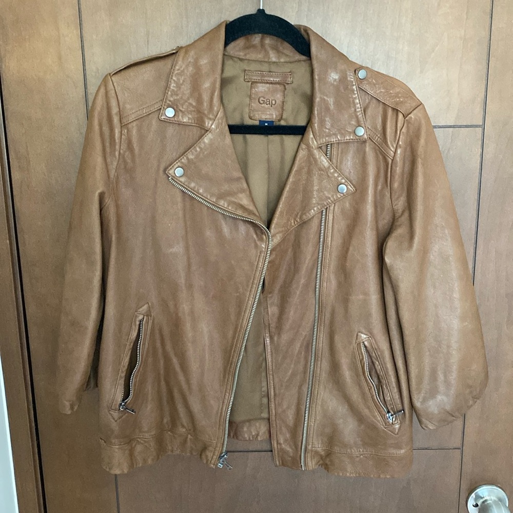 EUC GAP Brown Leather Jacket in Medium
